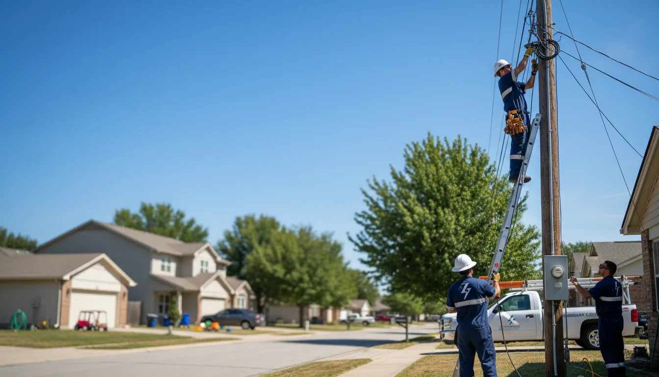 Residential electrician providing installation services in Garciasville, TX